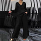 Women's V-Neck Casual 2-Piece Lounge Set