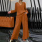 Women's V-Neck Casual 2-Piece Lounge Set