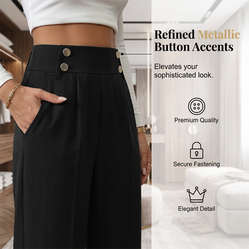 Women's High-Waist Wide-Leg Trousers