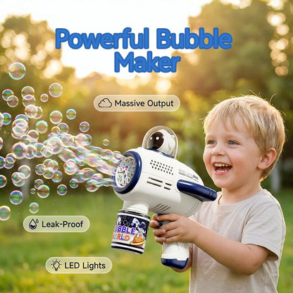 Electric Astronaut Bubble Gun for Kids