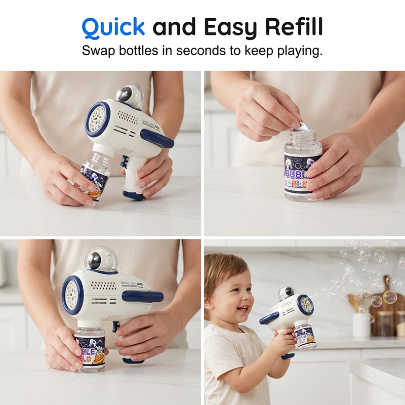 Electric Astronaut Bubble Gun for Kids