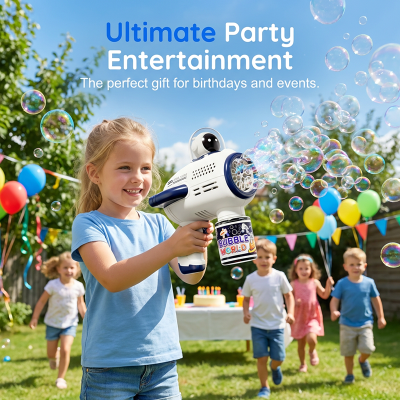 Electric Astronaut Bubble Gun for Kids