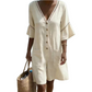 Women's Summer V-Neck Jumpsuit with Bell Sleeves