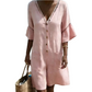 Women's Summer V-Neck Jumpsuit with Bell Sleeves