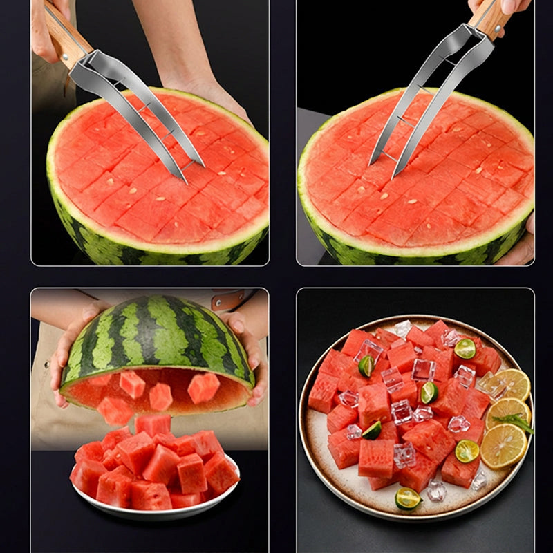 Quick-Cut Stainless Steel Watermelon Cube Slicer