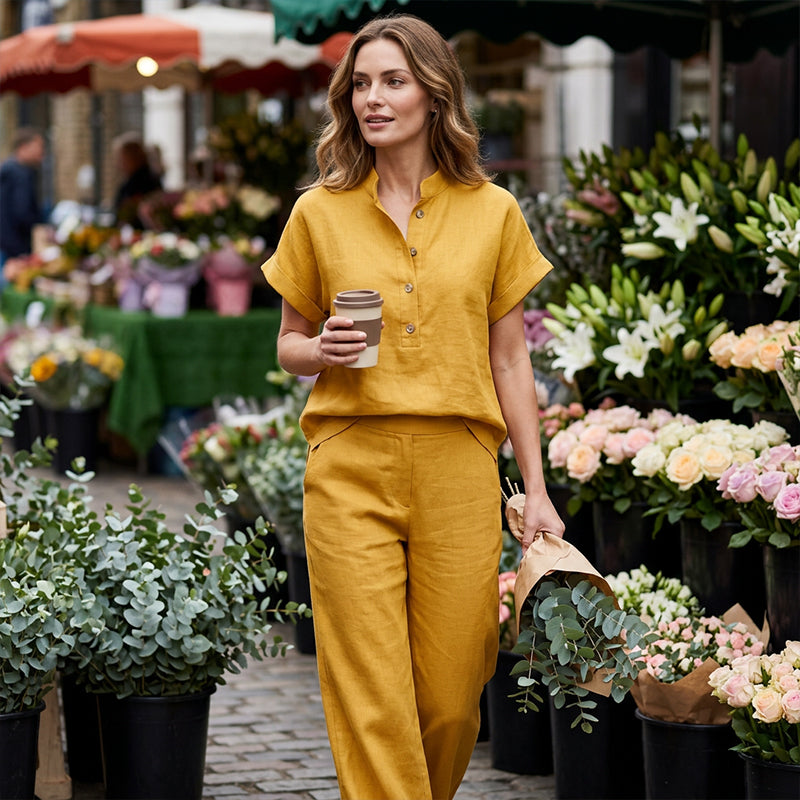 ⏳Limited-time 50% off⏰Women's Casual Solid Color Two-Piece Set👚👖