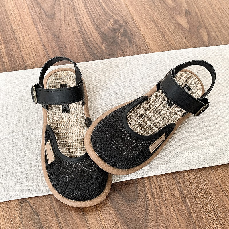 Breathable Mesh Flat Sandals with Ankle Strap