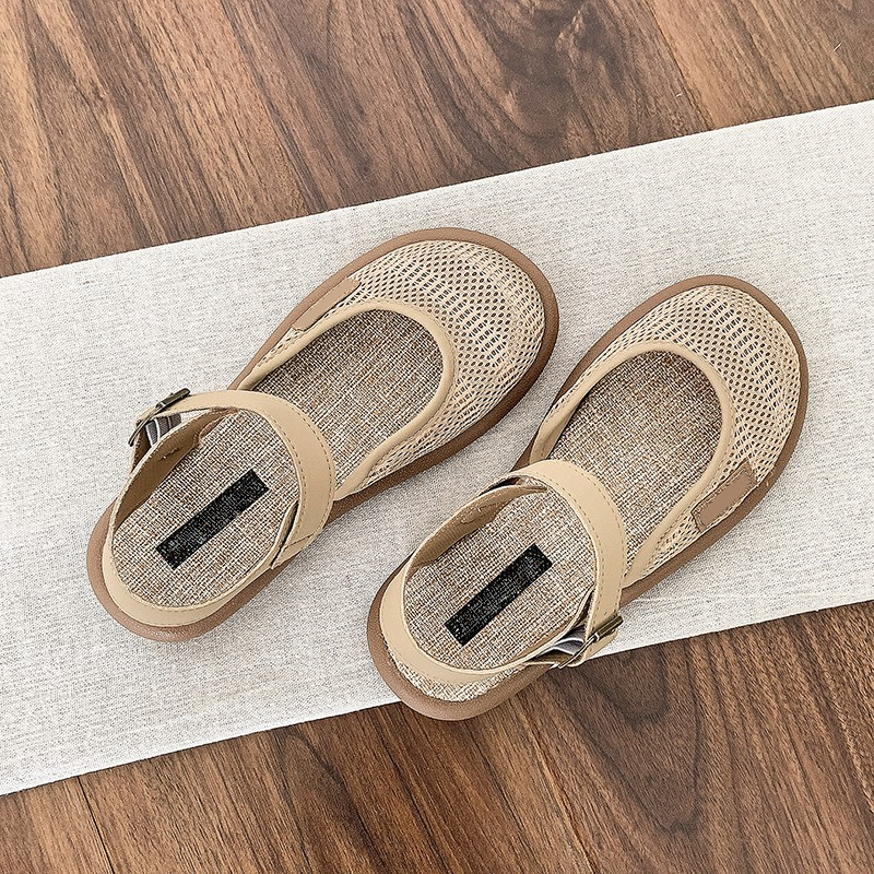 Breathable Mesh Flat Sandals with Ankle Strap