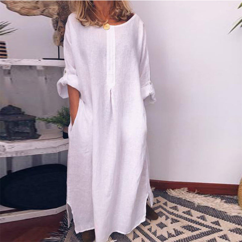💥Limited Time Sale 50% OFF!!!💥Women's Casual Cotton Linen Loose Maxi Dress