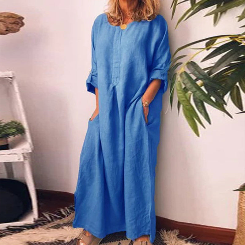 💥Limited Time Sale 50% OFF!!!💥Women's Casual Cotton Linen Loose Maxi Dress