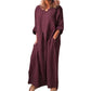 💥Limited Time Sale 50% OFF!!!💥Women's Casual Cotton Linen Loose Maxi Dress