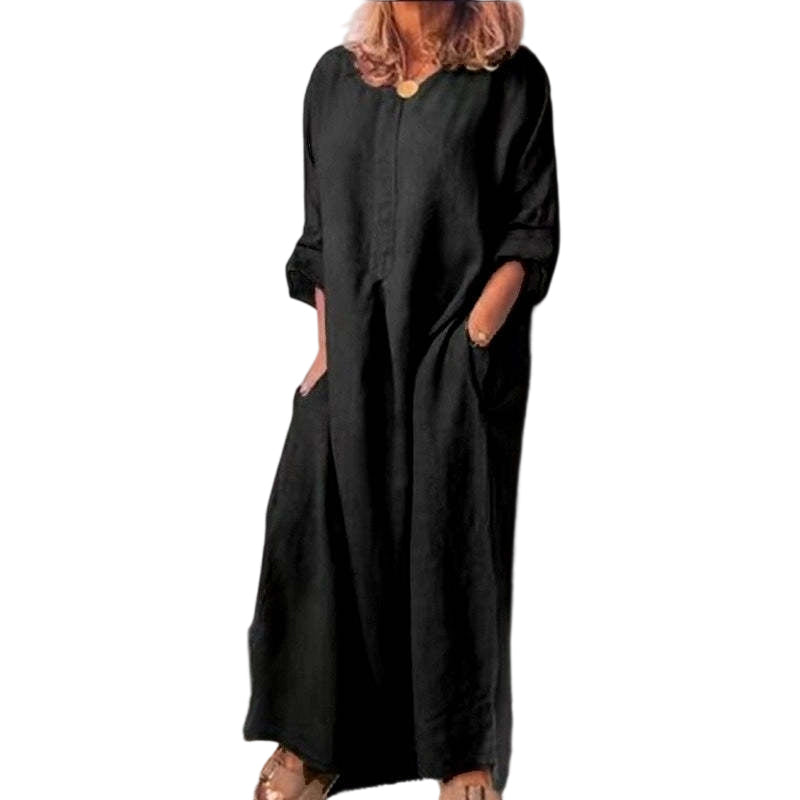 💥Limited Time Sale 50% OFF!!!💥Women's Casual Cotton Linen Loose Maxi Dress