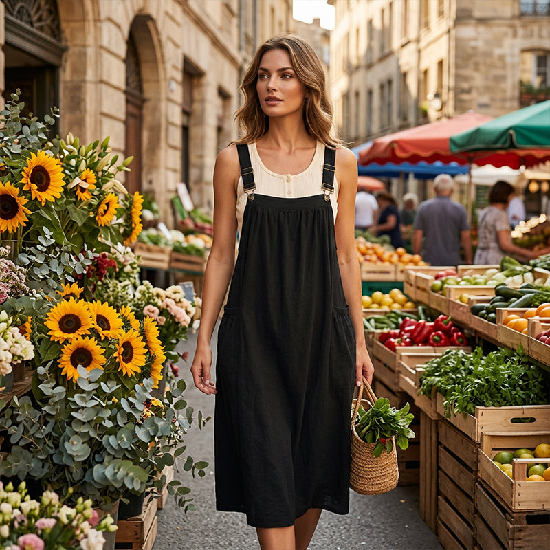 🎁2026 New Arrivals 50% OFF💥Loose Midi Overall Dress – Relaxed Fit, Breathable & Side Pockets – Everyday Casual ✨