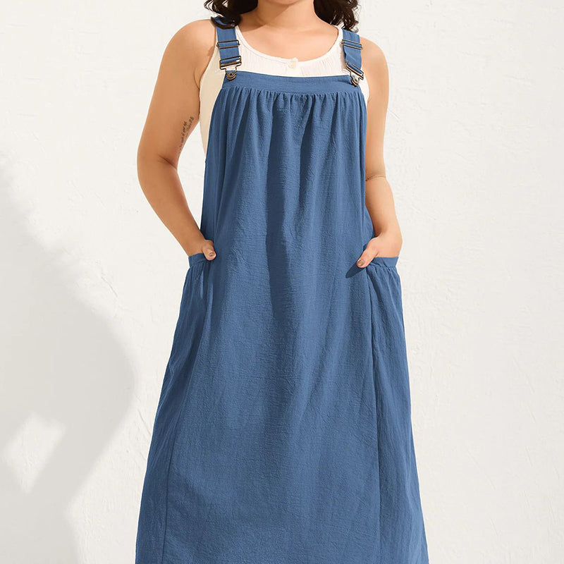 🎁2026 New Arrivals 50% OFF💥Loose Midi Overall Dress – Relaxed Fit, Breathable & Side Pockets – Everyday Casual ✨