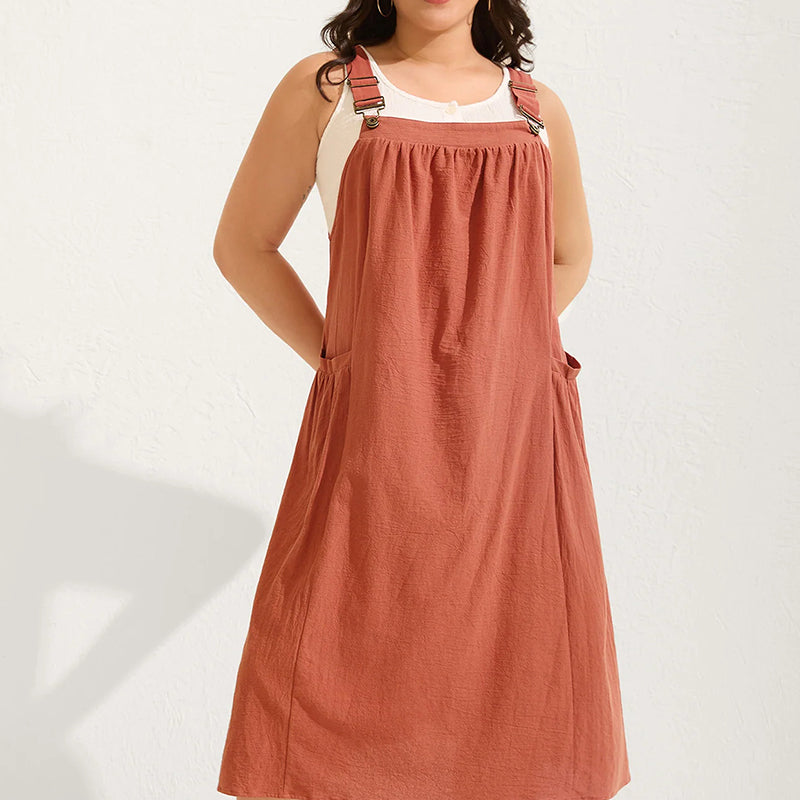 🎁2026 New Arrivals 50% OFF💥Loose Midi Overall Dress – Relaxed Fit, Breathable & Side Pockets – Everyday Casual ✨