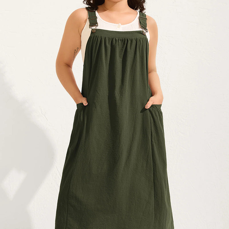 🎁2026 New Arrivals 50% OFF💥Loose Midi Overall Dress – Relaxed Fit, Breathable & Side Pockets – Everyday Casual ✨