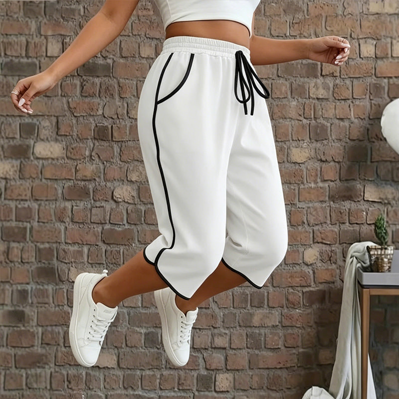 🏃‍♀️‍➡️👖Last Day Special Price:£ 13.99!!! ⏰Women's Drawstring Capri Pants with Pockets