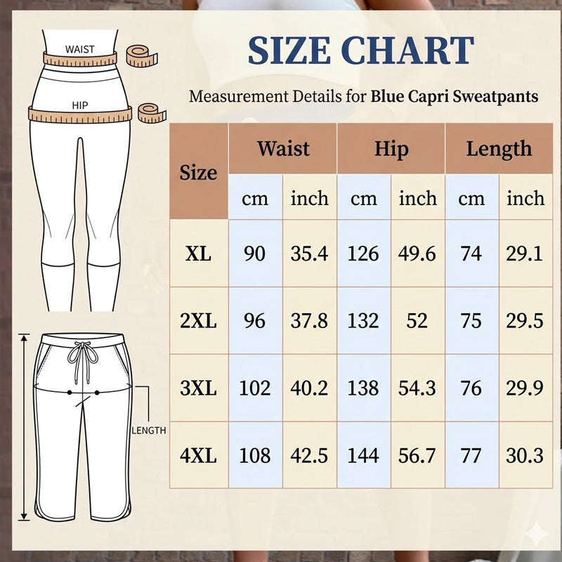 🏃‍♀️‍➡️👖Last Day Special Price:£ 13.99!!! ⏰Women's Drawstring Capri Pants with Pockets