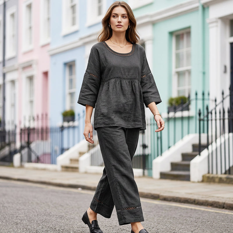 📢📢50% OFF !! ⏰Women's Casual 2-Piece Set with Eyelet Details