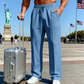 📢📢30% OFF !! ⏰Men's Elastic Waist Drawstring Straight Leg Pants