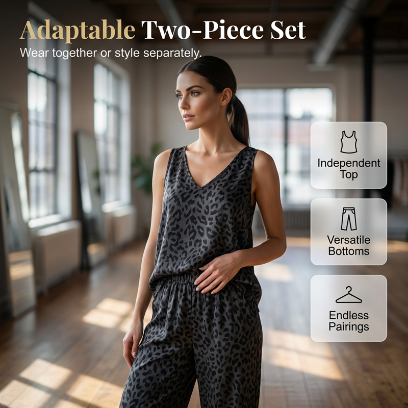 📢📢40% OFF !! ⏰Sleeveless Halter Top and Wide-Leg Pants Set⚡