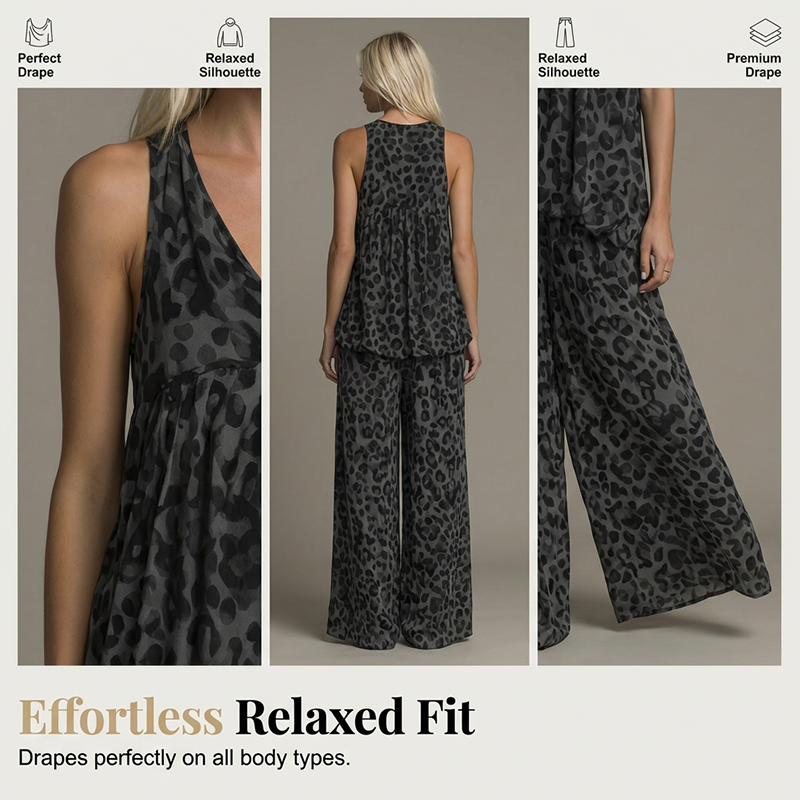 📢📢40% OFF !! ⏰Sleeveless Halter Top and Wide-Leg Pants Set⚡