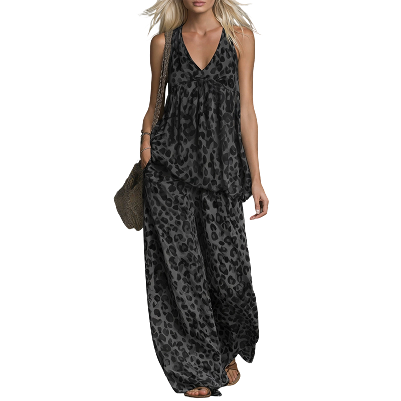 📢📢40% OFF !! ⏰Sleeveless Halter Top and Wide-Leg Pants Set⚡