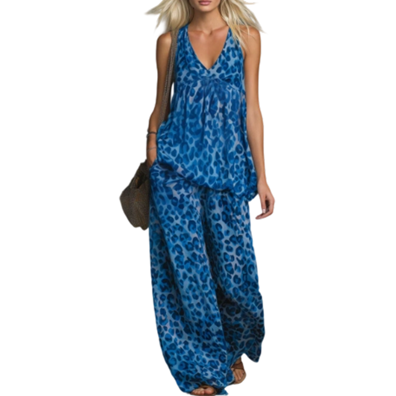 📢📢40% OFF !! ⏰Sleeveless Halter Top and Wide-Leg Pants Set⚡