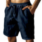 （S-3XL）🌿Men's Elastic Drawstring Solid Cotton Linen Shorts