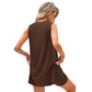 🟣Summer Hot Sale 49% OFF🧊Sleeveless Crewneck Women's 2 Piece Sets Summer Matching Lounge Shorts Set Resort Airport Travel Outfit Split Hem Casual Clothes