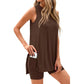 🟣Summer Hot Sale 49% OFF🧊Sleeveless Crewneck Women's 2 Piece Sets Summer Matching Lounge Shorts Set Resort Airport Travel Outfit Split Hem Casual Clothes
