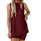 🟣Summer Hot Sale 49% OFF🧊Sleeveless Crewneck Women's 2 Piece Sets Summer Matching Lounge Shorts Set Resort Airport Travel Outfit Split Hem Casual Clothes