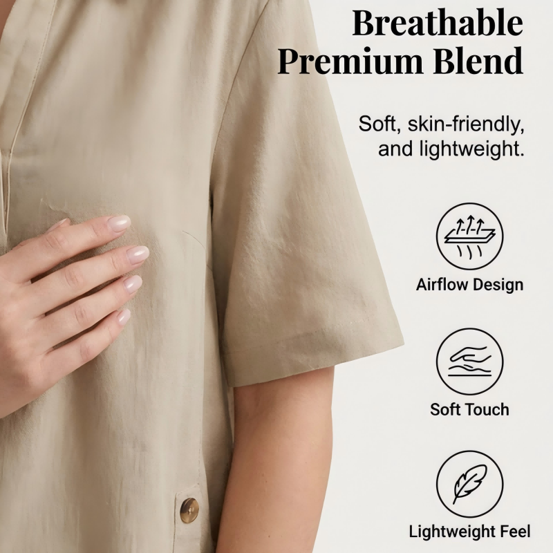 👕 LIMITED-TIME 50% OFF! ✨ Women's 2-Piece Set – Relaxed Fit, Polo Collar, Summer