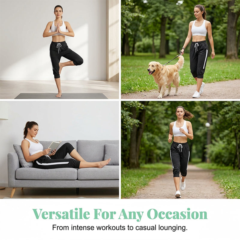 ⏰🔥LIMITED TIME 50% OFF! 🌸Women's Drawstring Capri Joggers with Pockets