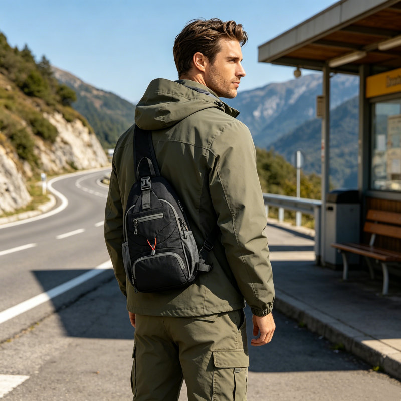 ✨ Perfect for Hiking and Traveling ✨Packable Small Crossbody Sling Backpack with Side Pouch