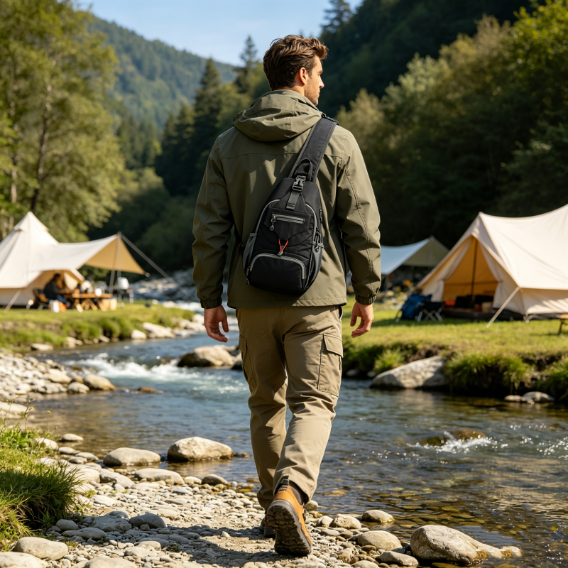 ✨ Perfect for Hiking and Traveling ✨Packable Small Crossbody Sling Backpack with Side Pouch