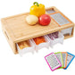 Bamboo Cutting Board with Containers and Graters