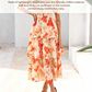 🌸 A summer dream – Chiffon maxi dress with a floral print and ruffles – short-sleeved with a round neckline👗