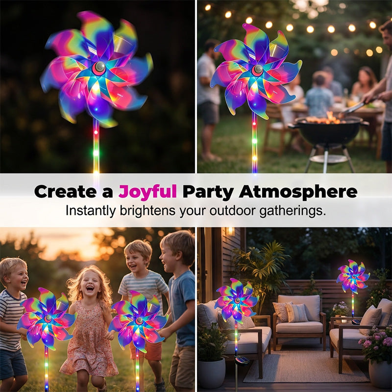 🔥Summer Hot Sale 49% OFF✨ Solar Powered Rainbow Pinwheel Garden Light