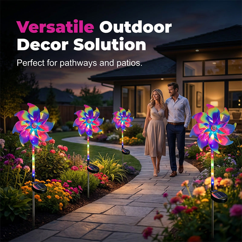 🔥Summer Hot Sale 49% OFF✨ Solar Powered Rainbow Pinwheel Garden Light