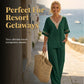 Elegant V-Neck Top & Wide-Leg Pants Set