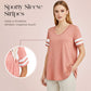 Women's V-Neck Striped Short Sleeve T-Shirt
