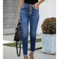 Women's High-Waisted Multi-Button Skinny Jeans