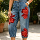 🌸Artistic Flower Wide-Leg Jeans for Women💙