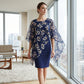 📢📢35% OFF !! ⏰Women's Elegant Floral Print Overlay & Dress Set👗
