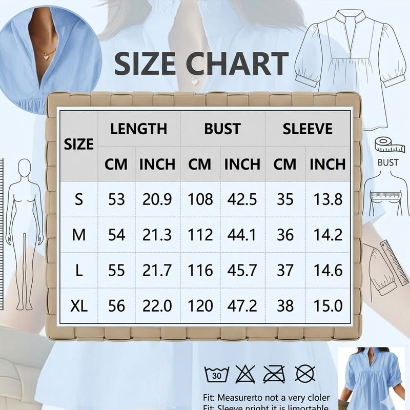 Women's Ruffle Neck Puff Sleeve Blouse