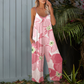 Women's Printed Spaghetti Strap Wide-Leg Jumpsuit