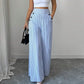 👖40% OFF！✨High-Waist Striped Wide-Leg Trousers