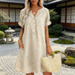 Women's Casual V-Neck Tunic Dress with Pockets