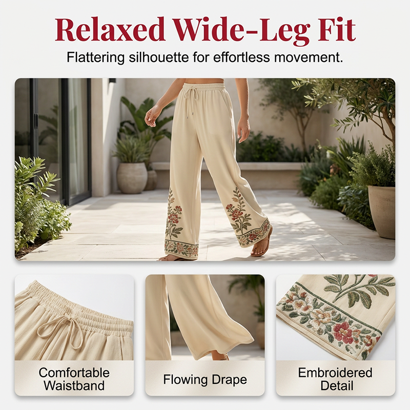 ⏳Limited-time 50% off⏰Women's Long Sleeve Blouse & Wide-Leg Pants Set👚👖